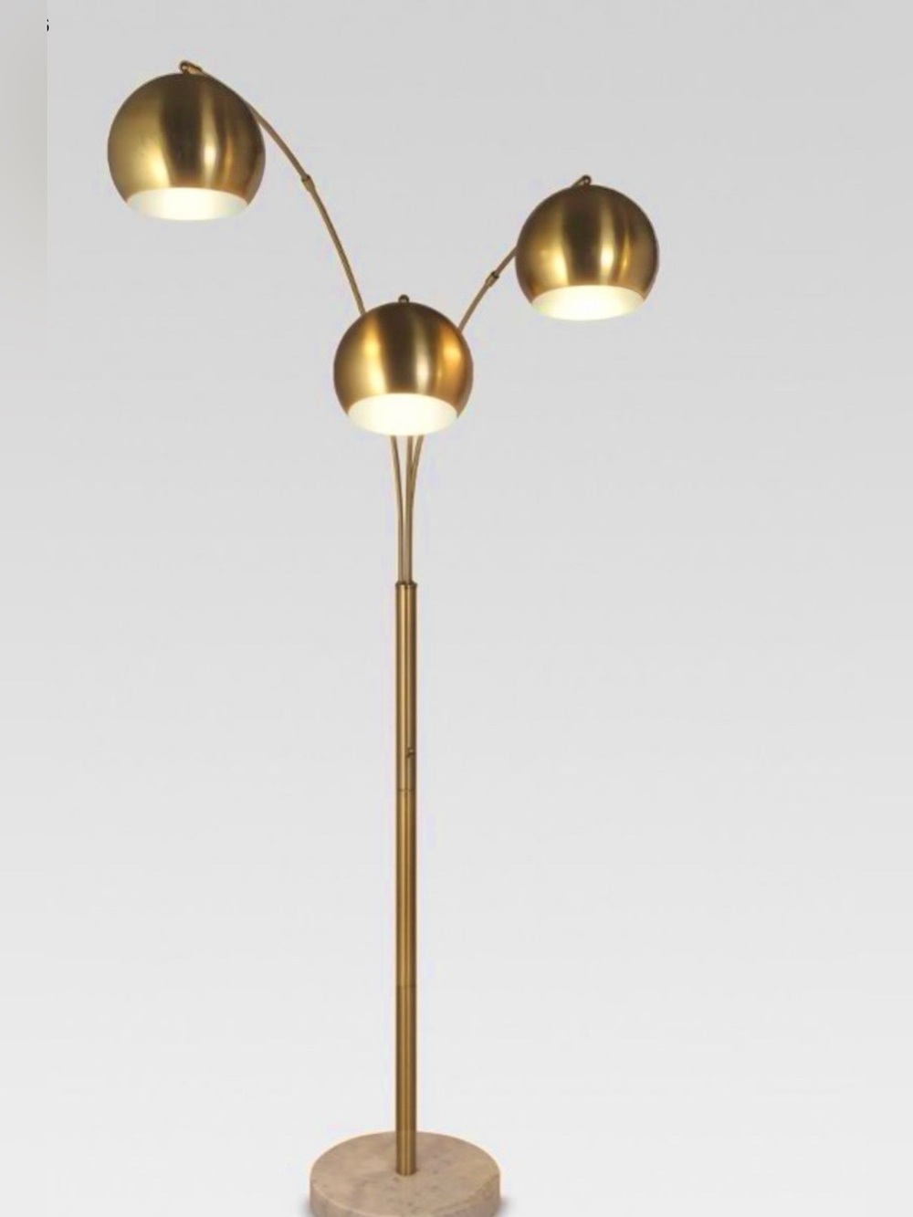 Globe Floor Lamp Brass Three-Arm Arc Floor Lamp Brass Dome Lamp